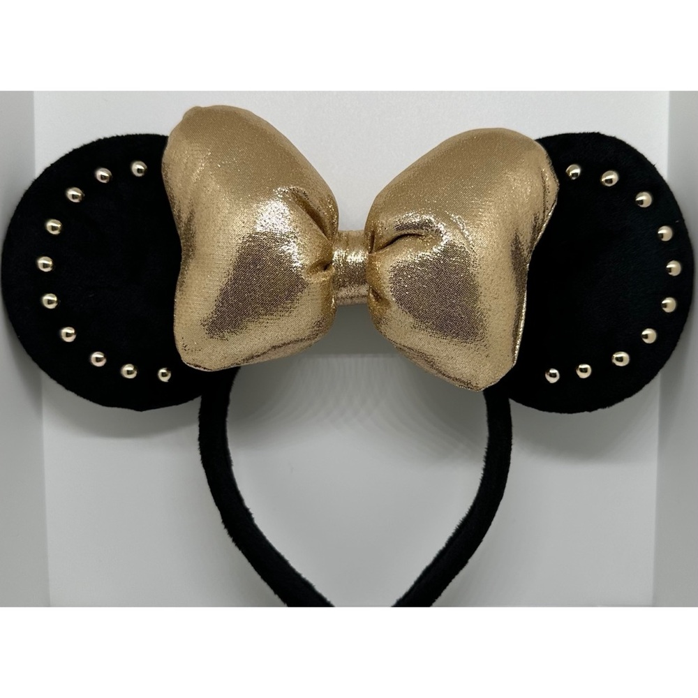 Brand New! Black Velvet Gold Ears Headband - Picture 3 of 8